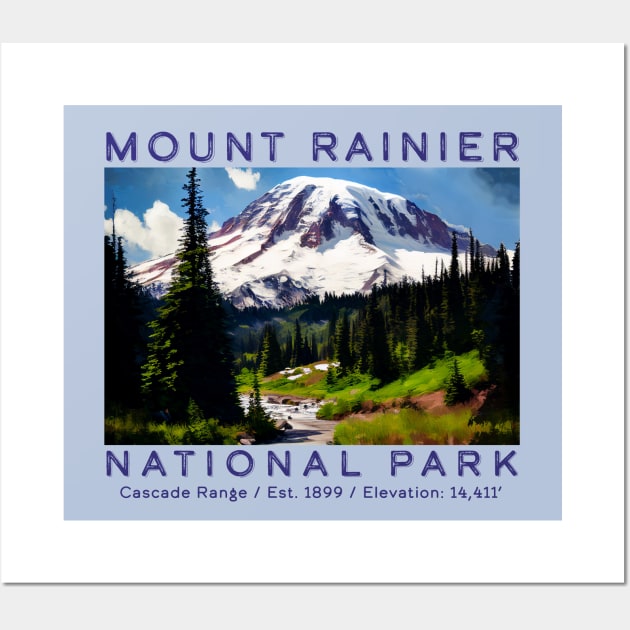 Mount Rainier National Park, State of Washington Wall Art by Pine Hill Goods